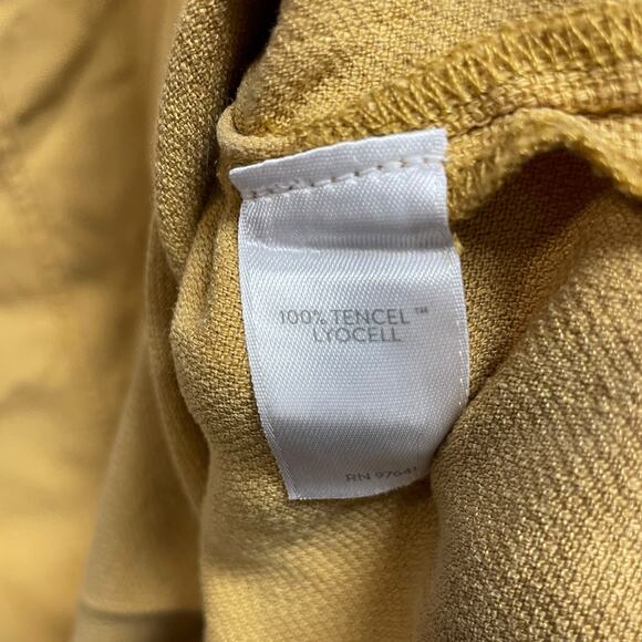 purejill Mustard Woven Tencell Midi Dress with POCKETS size XL - Picture 5 of 6